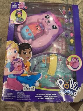 Polly Pocket Hedgehodge Mom & Baby Toy NEW Open Box